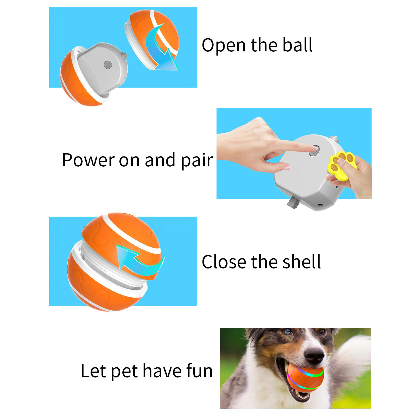 GlowMotion Pet Ball: LED Flashlight, Motion-Activated Fun for Dogs & Cats