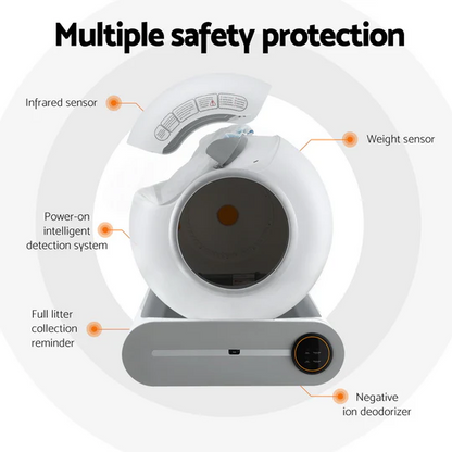 Furever Love Automatic Self-Cleaning Cat Litter Box with APP Control, Odor-Free Waste Disposal, Extra-Large 65L+9L Capacity, Robot Litter Box with Trash Bags