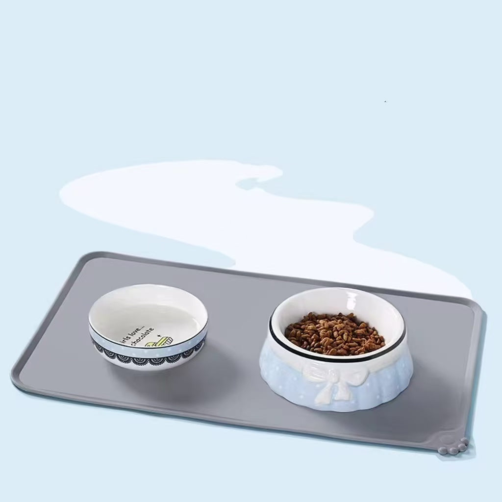 Non-Slip Pet Food and Water Bowl Placemat