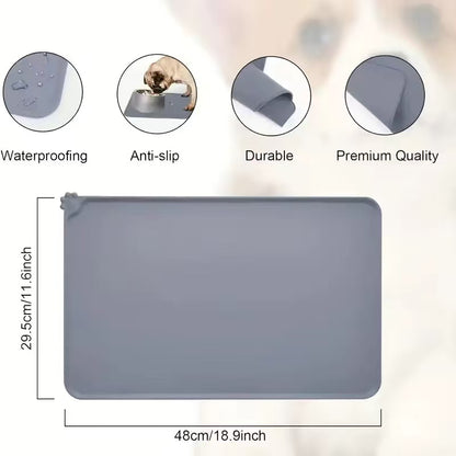 Non-Slip Pet Food and Water Bowl Placemat
