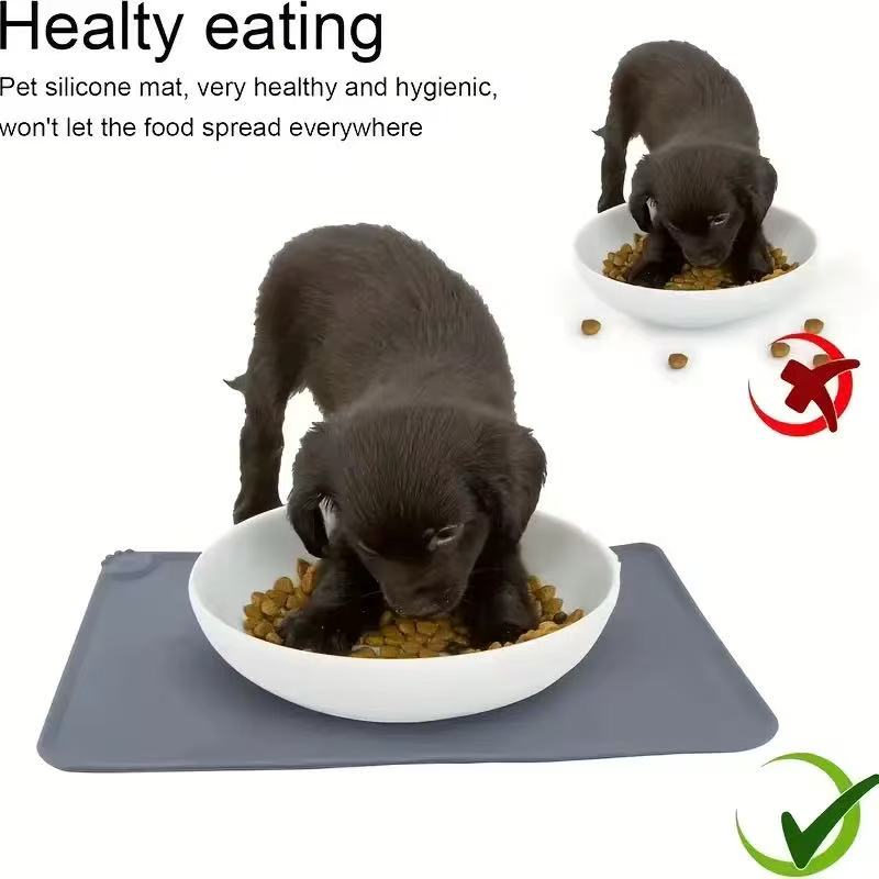 Non-Slip Pet Food and Water Bowl Placemat