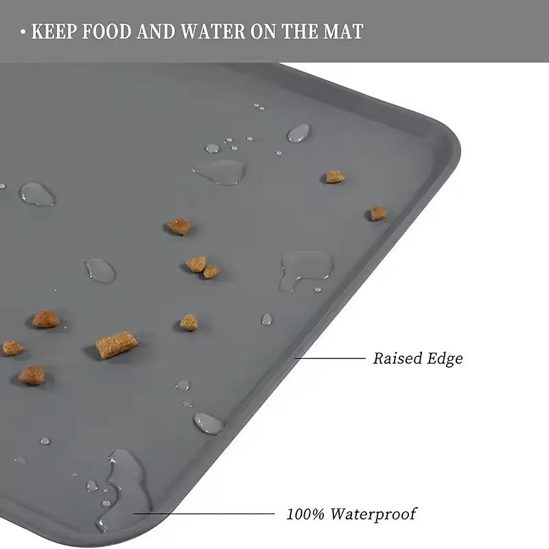 Non-Slip Pet Food and Water Bowl Placemat