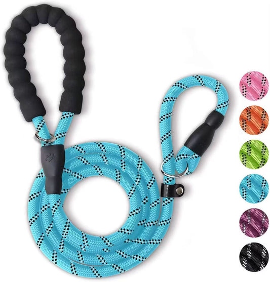 5 FT strong Dog Leash with Comfortable Padded Handle and Highly Reflective Threads for Medium and Large Dogs