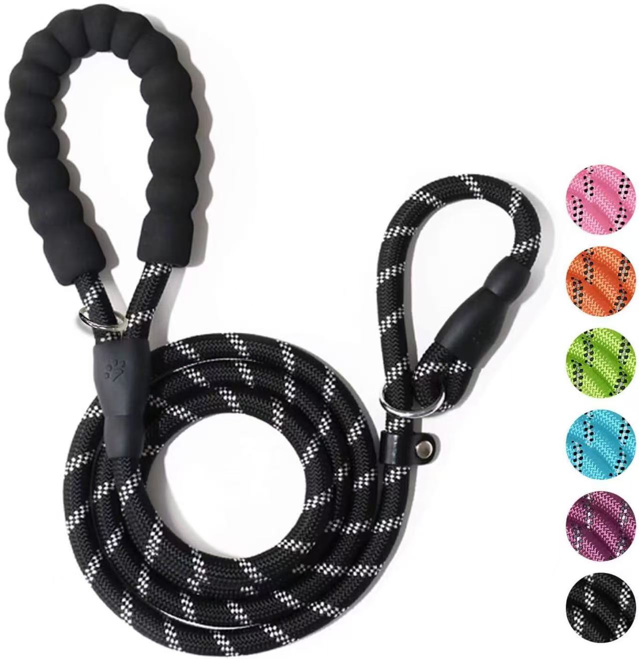 5 FT strong Dog Leash with Comfortable Padded Handle and Highly Reflective Threads for Medium and Large Dogs
