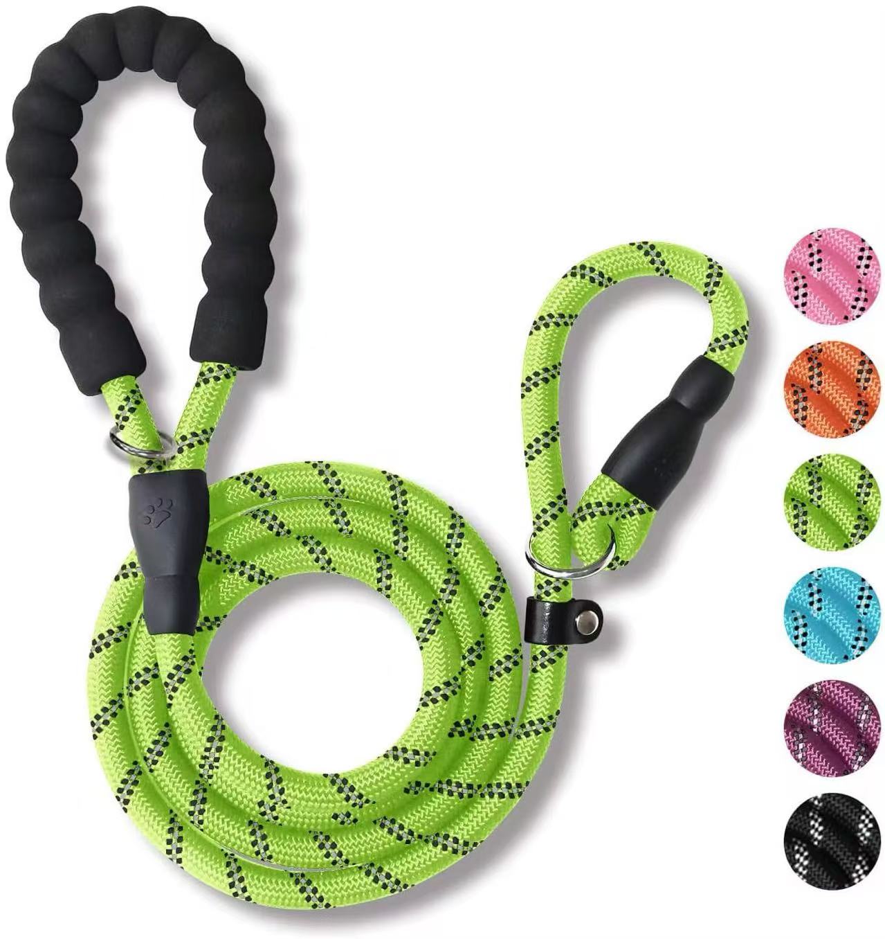 5 FT strong Dog Leash with Comfortable Padded Handle and Highly Reflective Threads for Medium and Large Dogs