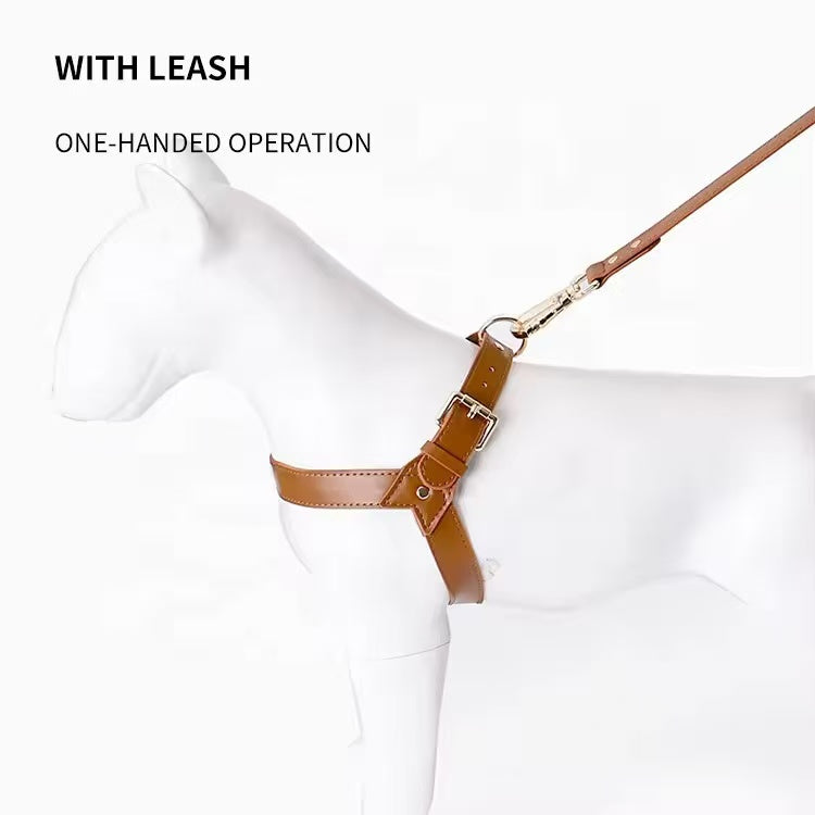 Hot sale luxury designer cool vegan leather dog harness set