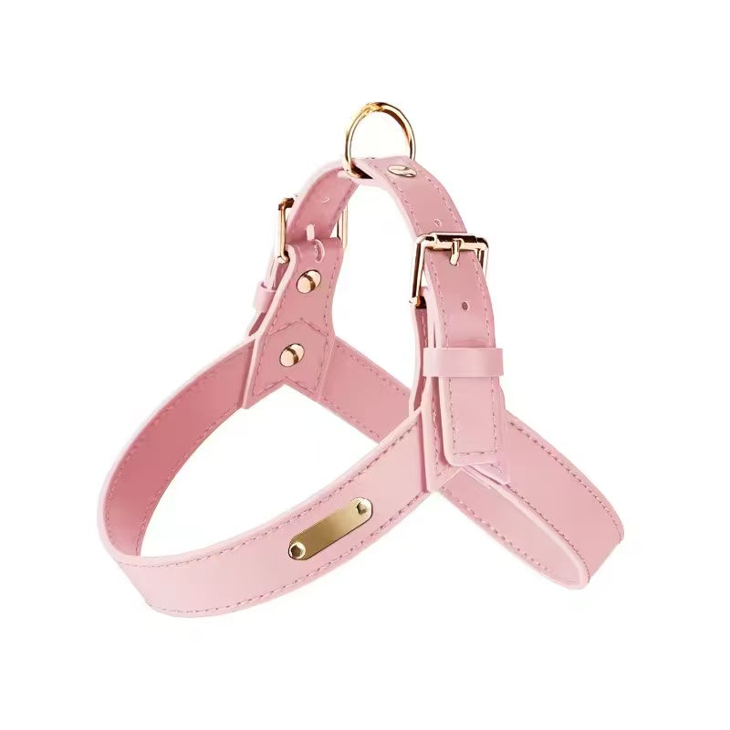 Hot sale luxury designer cool vegan leather dog harness set