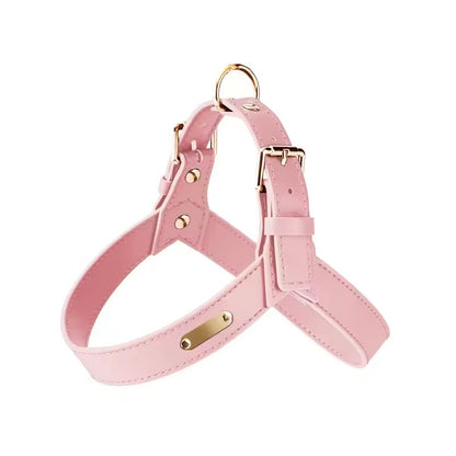Hot sale luxury designer cool vegan leather dog harness set