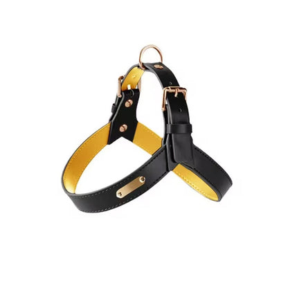 Hot sale luxury designer cool vegan leather dog harness set