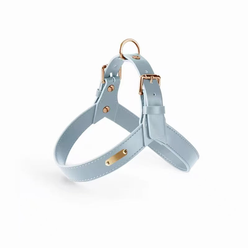 Hot sale luxury designer cool vegan leather dog harness set